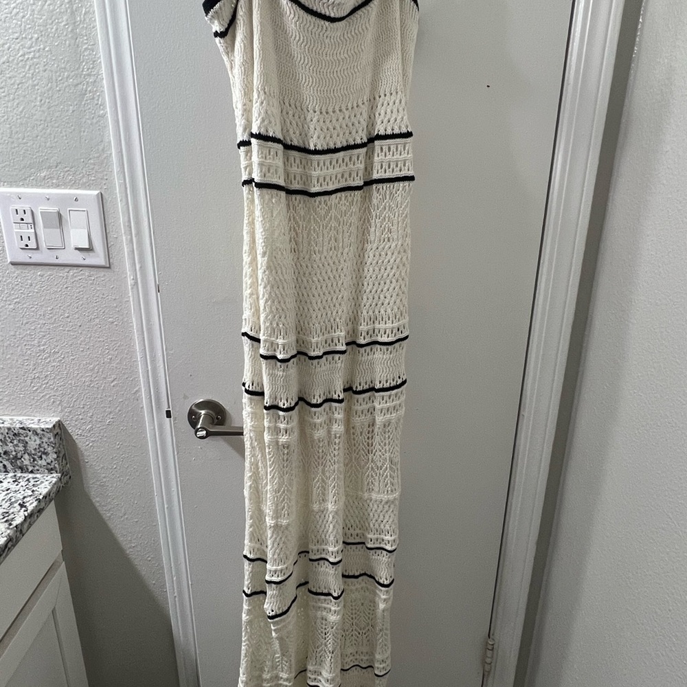 Abercrombie & Fitch Cream and Black Lace Maxi Dress